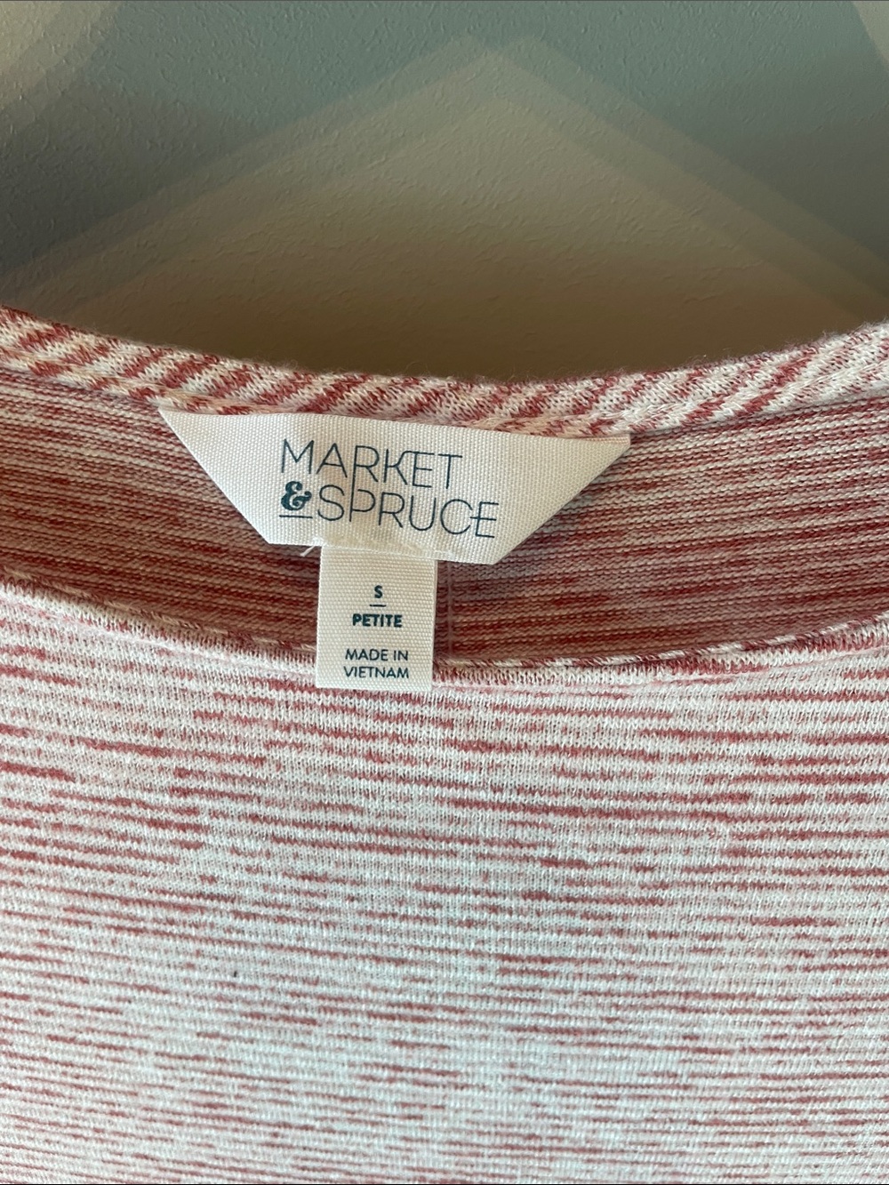 Market & Spruce Women’s Heathered Rust & White Short-Sleeve Tee Size SP - Picture 2 of 8